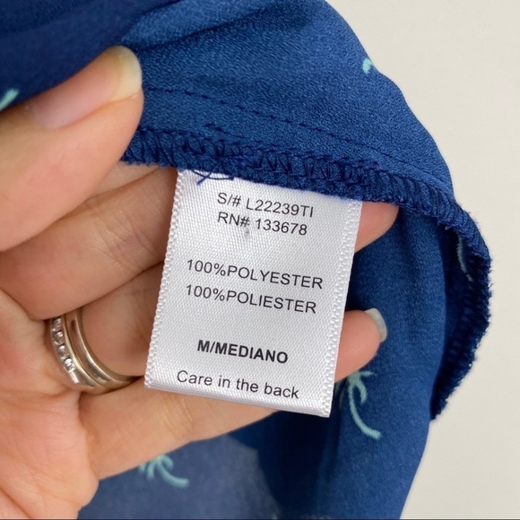 Cookies Hawaii Blue Palm Tree Wrap Sleeveless Blouse Tank Top Womens Medium - Picture 6 of 8